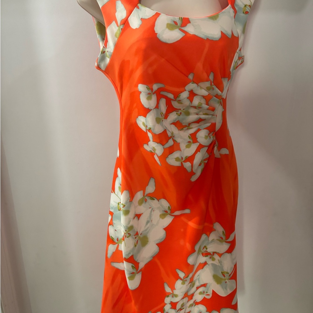 Shelby & Palmer Orange Floral Strapless Dress